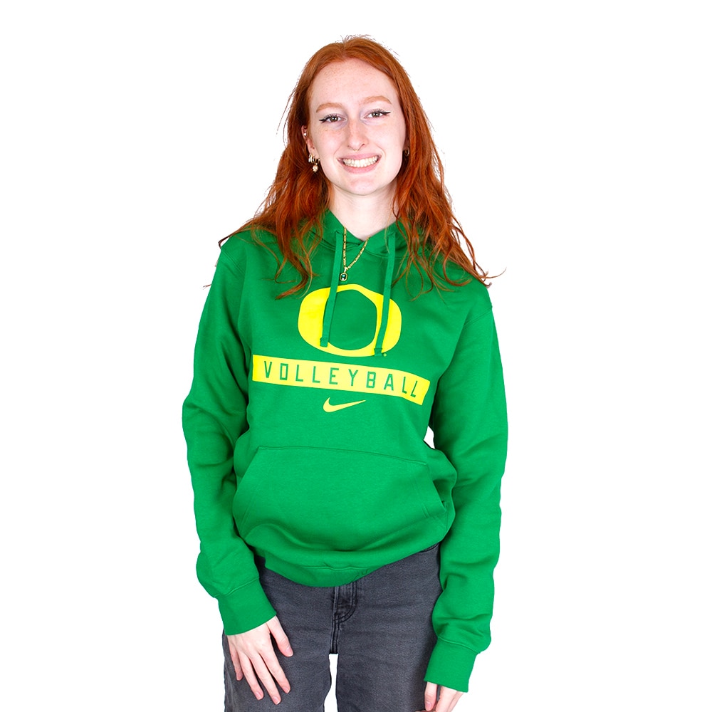 Classic Oregon O, Nike, Green, Hoodie, Women, Unisex, Volleyball, Pullover, Sweatshirt, 878128